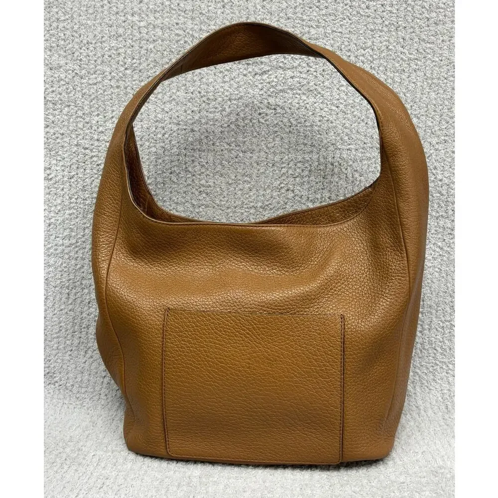 Michael Kors Brown Pebbled Leather Hobo Purse Shoulder Bag #76537